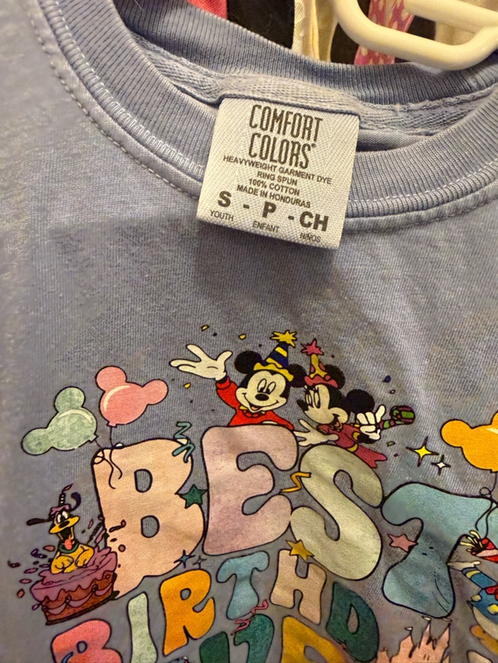 Comfort Colors Blue Denim color Disney 'Best Birthday Ever' Graphic Sweatshirt - Picture 3 of 4
